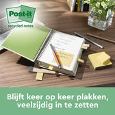 Memoblok Post-it 655-1B recycled 76x127mm geel - afbeelding 7