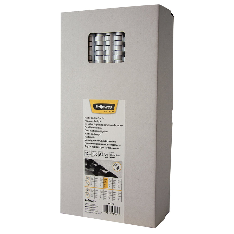 Bindrug Fellowes 12mm 21rings A4 wit