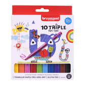 Viltstift Bruynzeel Kids Triple 10 kleuren