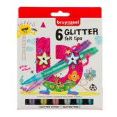Viltstift Bruynzeel Kids Glitter 6 kleuren