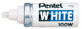 Viltstift Pentel 100W rond 4mm wit - afbeelding 3