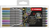 Viltstift STABILO Pen 68/8 M metallic ass 8st
