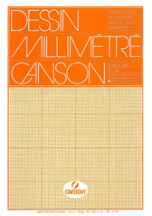 Millimeterpapier Canson bruingeel bedrukt A3 wit