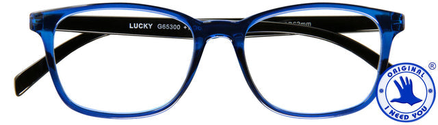 Leesbril I Need You +3.00dpt Lucky blauw-zwart
