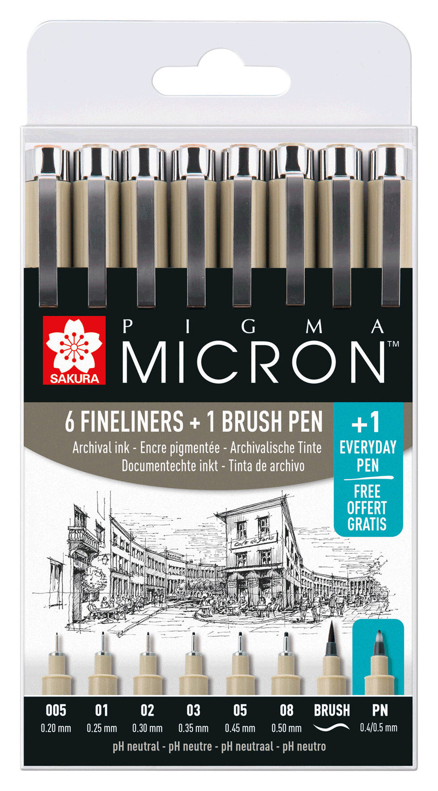 Fineliner brush Sakura Pigma Micron 7 + 1 PN