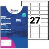 Naambadge etiket Avery L4784-20 63.5x29.6mm 540st