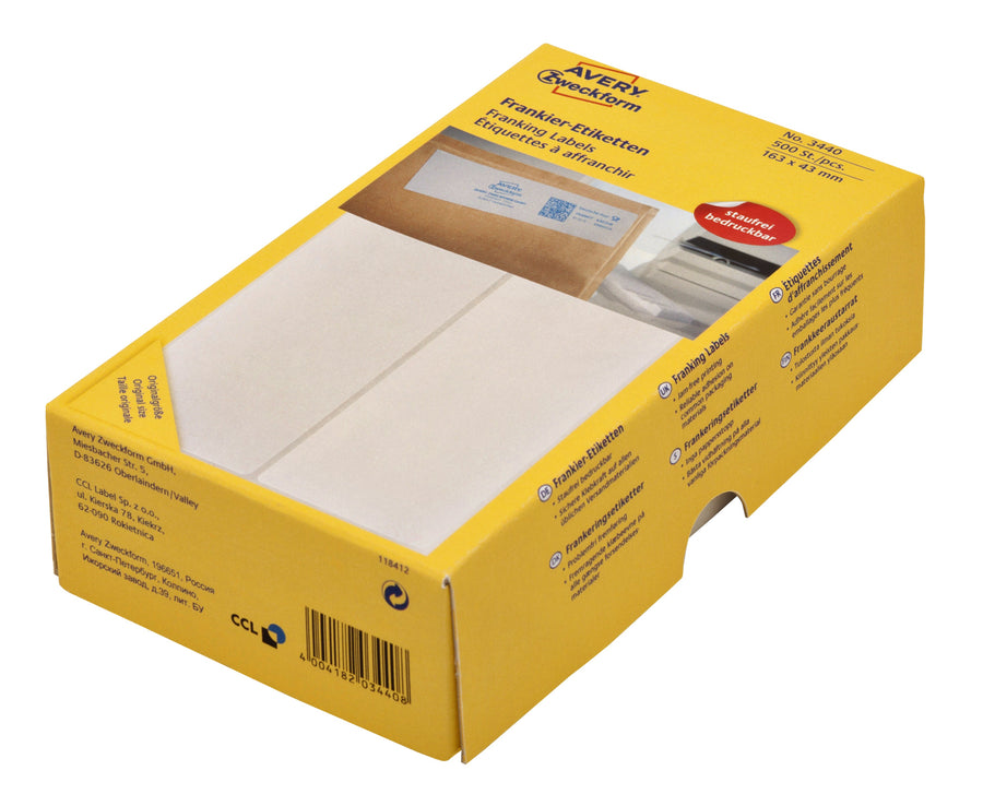 Frankeeretiket AZ 3440 163x43mm 500stuks