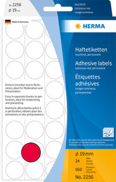Etiket HERMA 2256 rond 19mm fluor rood 960stuks - afbeelding 6