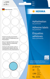 Etiket HERMA 2253 rond 19mm blauw 1280stuks - afbeelding 6