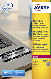 Etiket Avery L6008-20 25.4x10mm zilver 3780stuks - afbeelding 2