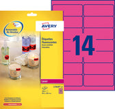 Etiket Avery L7363P-25 99.1x38.1mm roze 340stuks - afbeelding 6