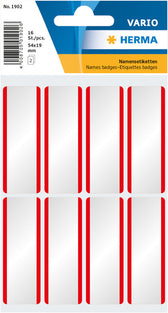 Naambadge HERMA 1902 54x19mm wit rood - afbeelding 3