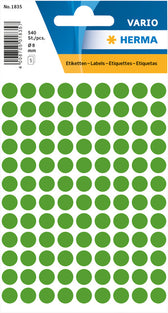 Etiket HERMA 1835 rond 8mm donkergroen 540stuks - afbeelding 8