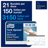 Handdoek Tork H2 Premium 2laags 212x255mm wit - afbeelding 6
