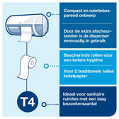 Toiletpapierdispenser Tork T4 duo wit - afbeelding 3