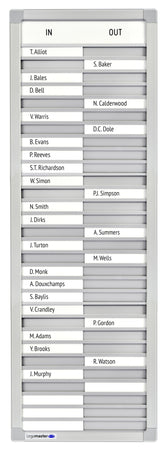 Aan afwezigheidsbord Legamaster 770x260mm 30 namen