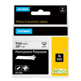 Labeltape Dymo Rhino industrieel polyester 9mm wit