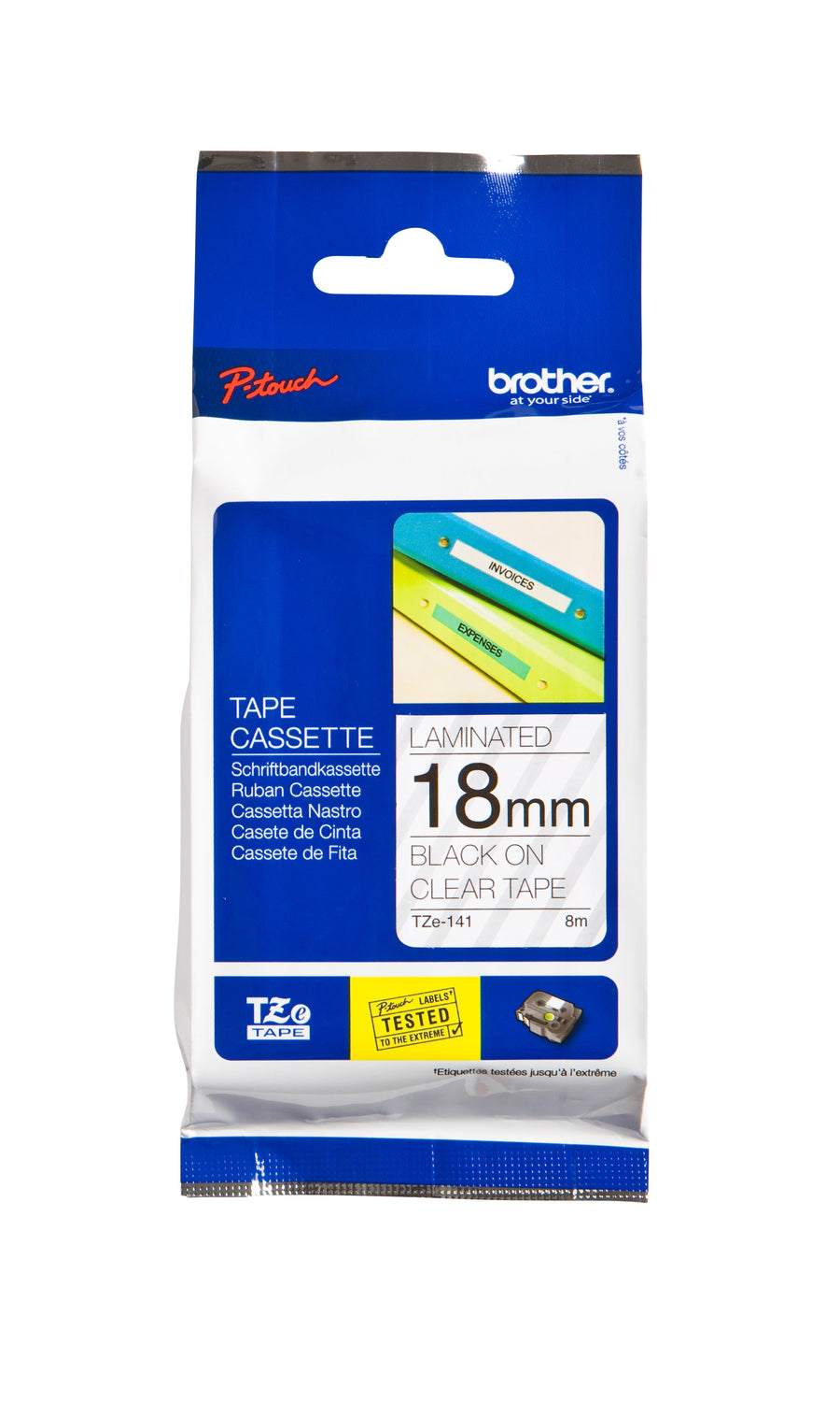 Labeltape Brother Ptouch TZe141 18mm transparant