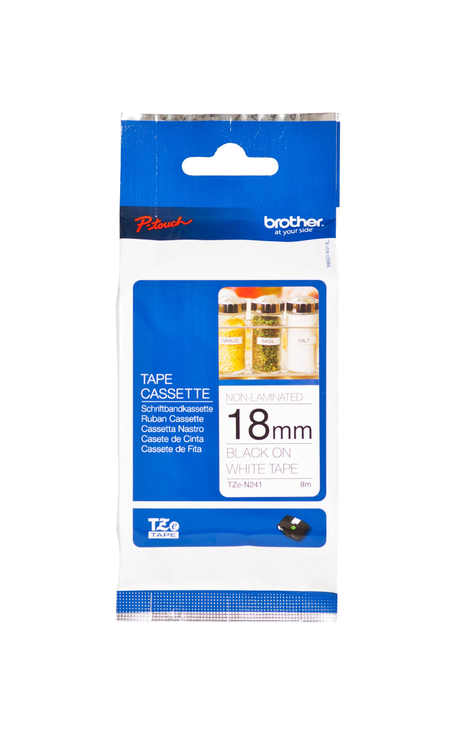 Labeltape Brother Ptouch TZeN241 18mm wit