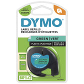 Labeltape Dymo LetraTag plastic 12mm groen
