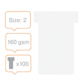 T-kaart Nobo nr.2 48mm wit 100 stuks - afbeelding 3