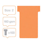 T-kaart Nobo nr.2 48mm oranje 100 stuks - afbeelding 3