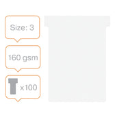 T-kaart Nobo nr.3 80mm wit 100 stuks - afbeelding 3