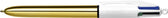 Balpen Bic 4kleuren shine M goud