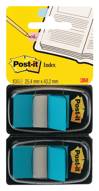 Indextabs Post-it 680 25.4x43.2mm duopack blauw