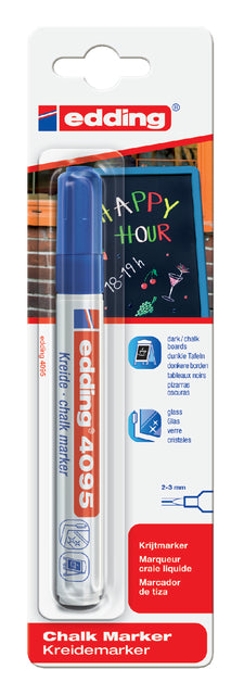 Krijtstift edding 4095 rond 2-3mm blauw