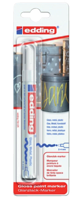 Paintmarker edding 750 oliebasis 2-4mm wit bls