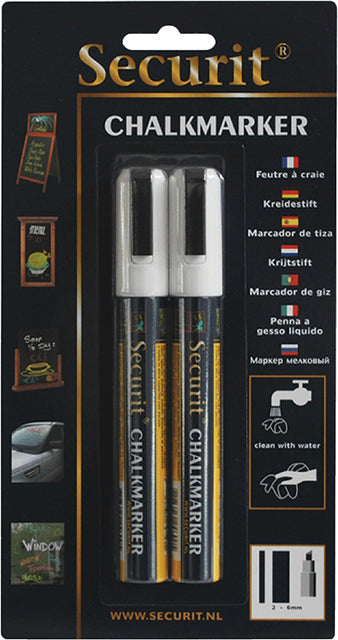KRIJTSTIFT SECURIT SMA-510 SCHUIN 2-6MM WIT