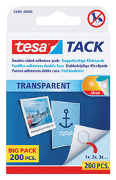 Kleefpads tesa TACK dubbelzijdig transparant 200st