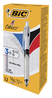 Balpen Bic 3kleuren + vulpotl HB 0.7mm M wit - afbeelding 2