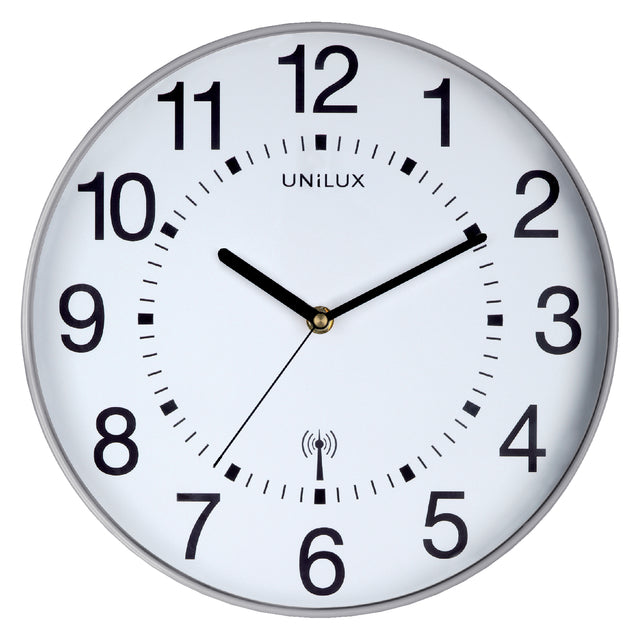 Wandklok Unilux Maxi radio dia 37.5cm lgrijs/wit