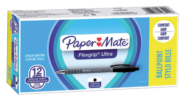 Balpen Papermate Flexgrip Ultra M zwart