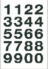 Etiket HERMA 4136 20x18mm getallen 0-9 zw op trsp