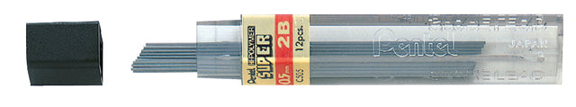 Potloodstift Pentel 2B 0.5mm 12st zwart