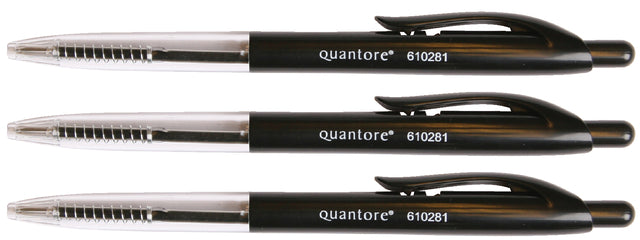 Balpen Quantore drukknop zwart