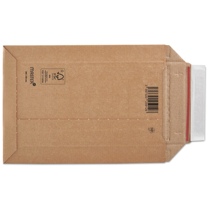 Golfkartonnen envelop A5 – 175 x 250 mm – Opening korte zijde – Met kleefbare klep