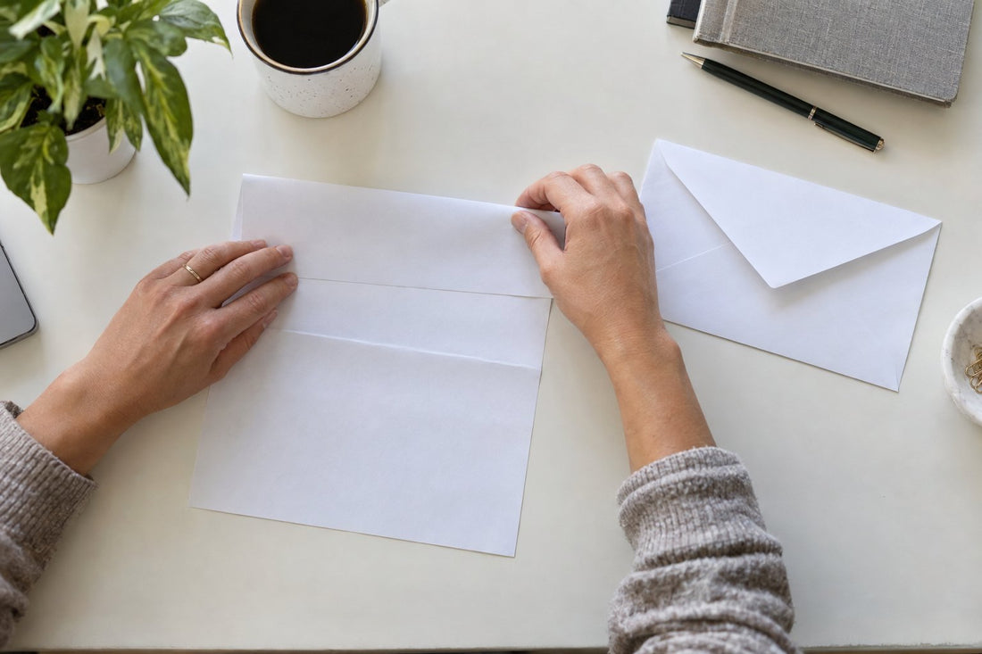 Een A4 vouwen voor in een envelop