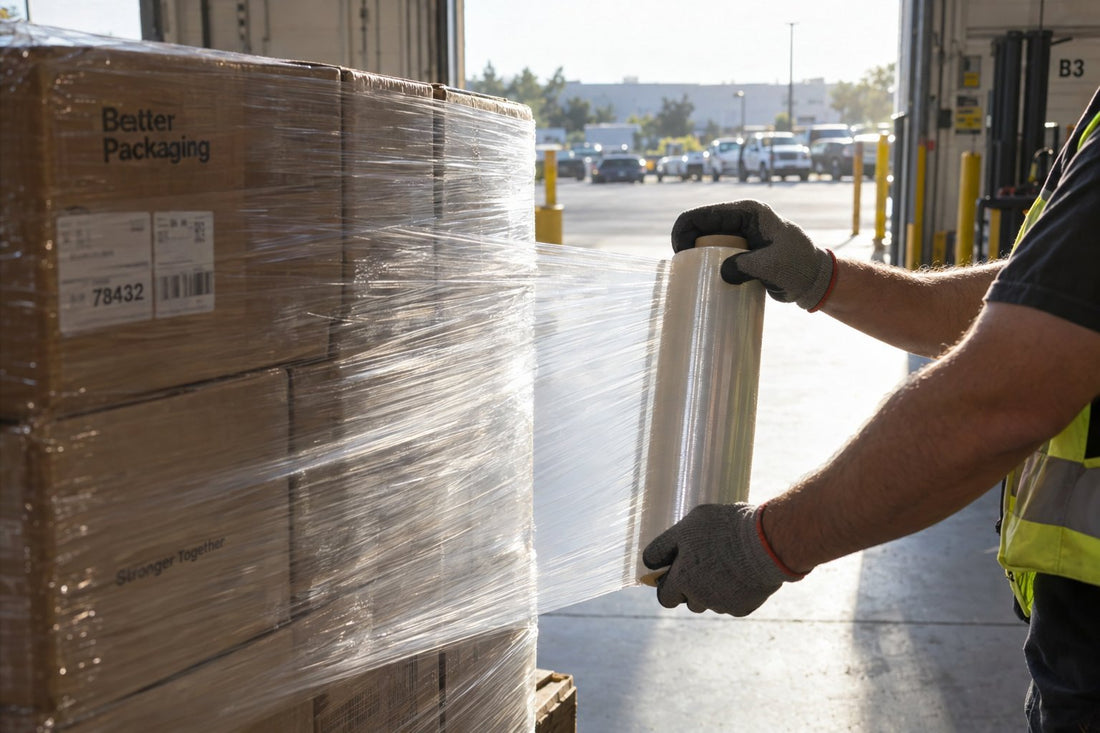 Pallets wikkelen met een machine