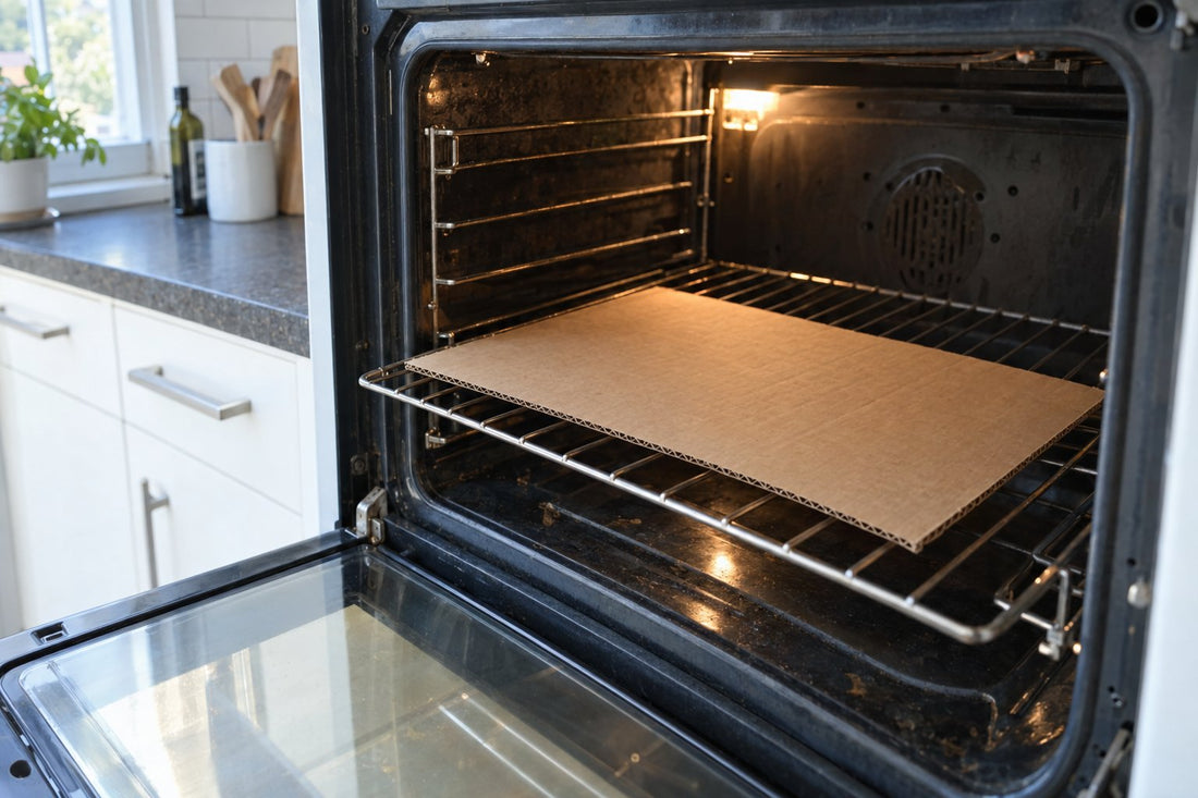 Karton in de oven of magnetron