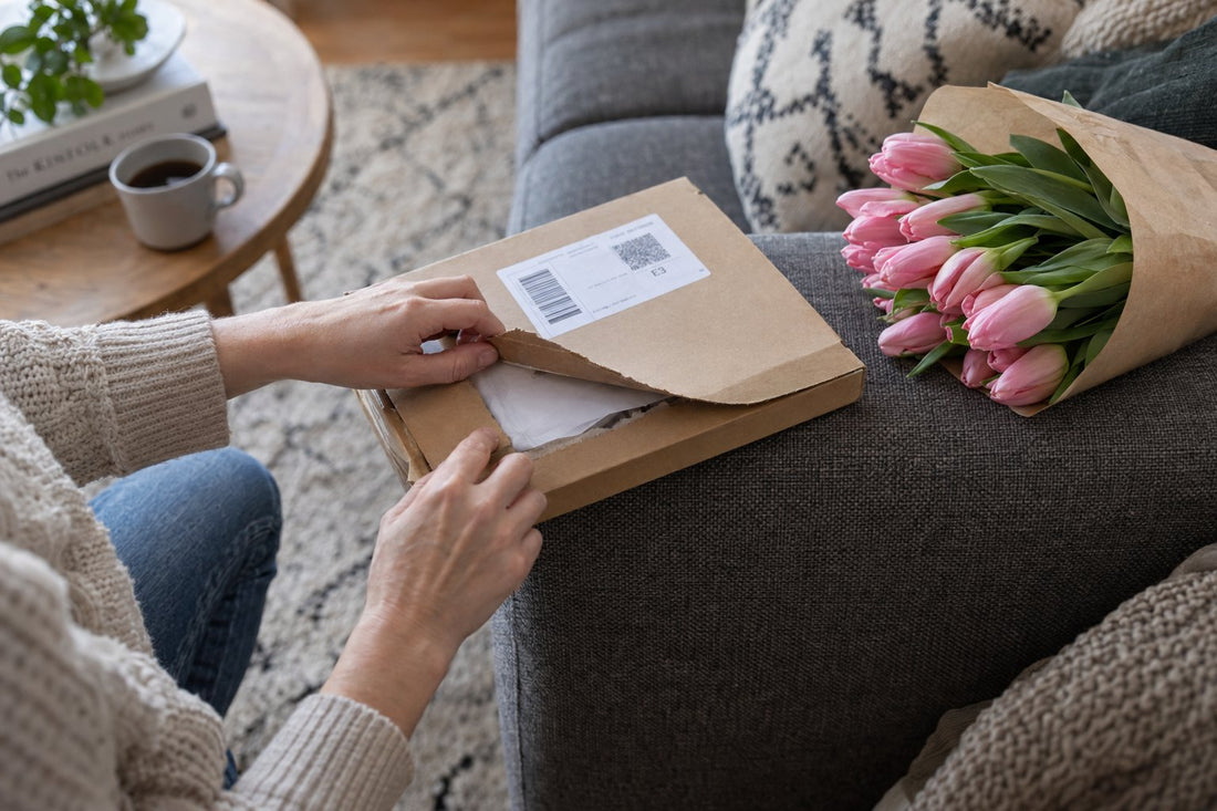 Moederdagcadeau verpakt voor de brievenbus of als pakket