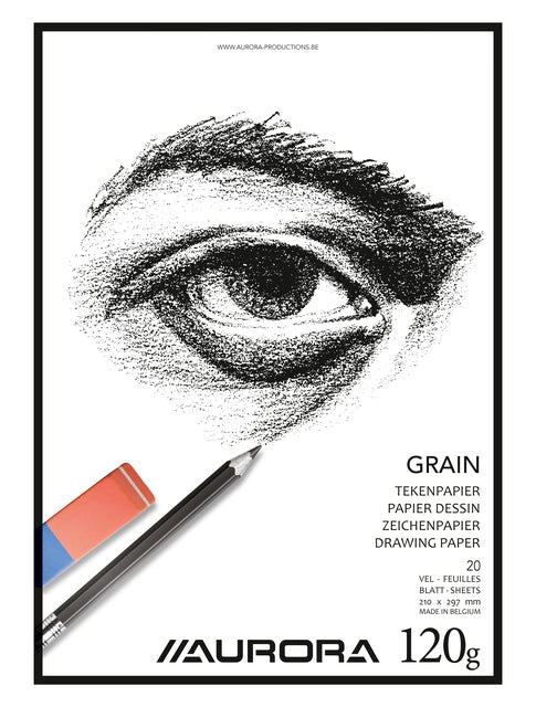 Tekenblok Aurora A4 20 vel 120gr Grain