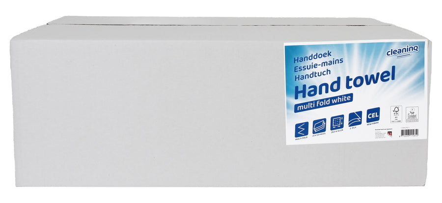Handdoek Cleaninq I-vouw 2-laags wit