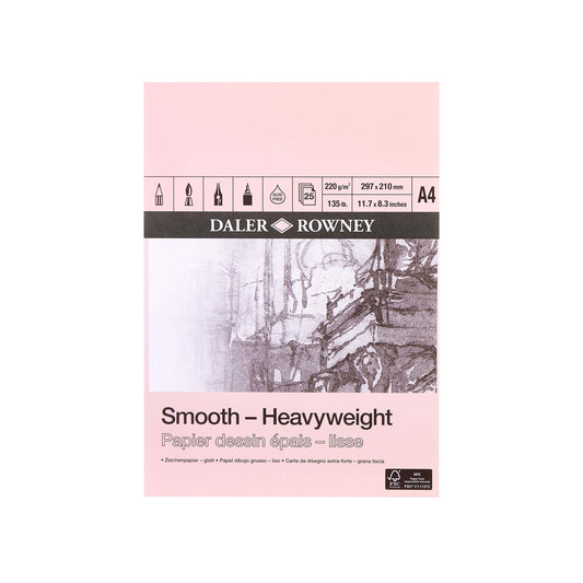 Tekenpapier Daler Rowney Smooth 220gr A4 wit