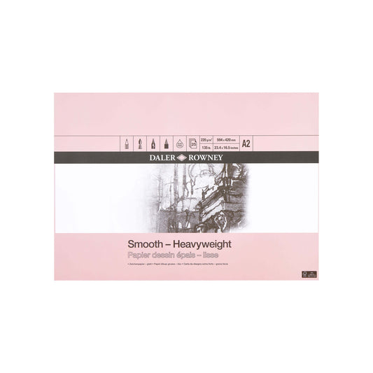 Tekenpapier Daler Rowney Smooth 220gr A2 wit
