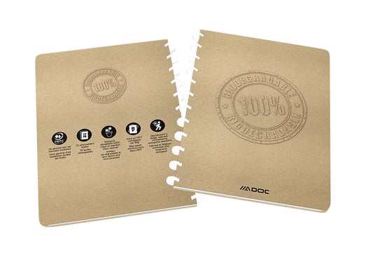 Schrift Adoc BIO A4 ruit 4x8mm 144pag 90gr kraft