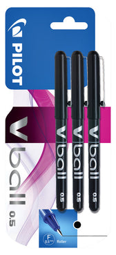 Rollerpen PILOT V-Ball 05 fijn 3st zwart